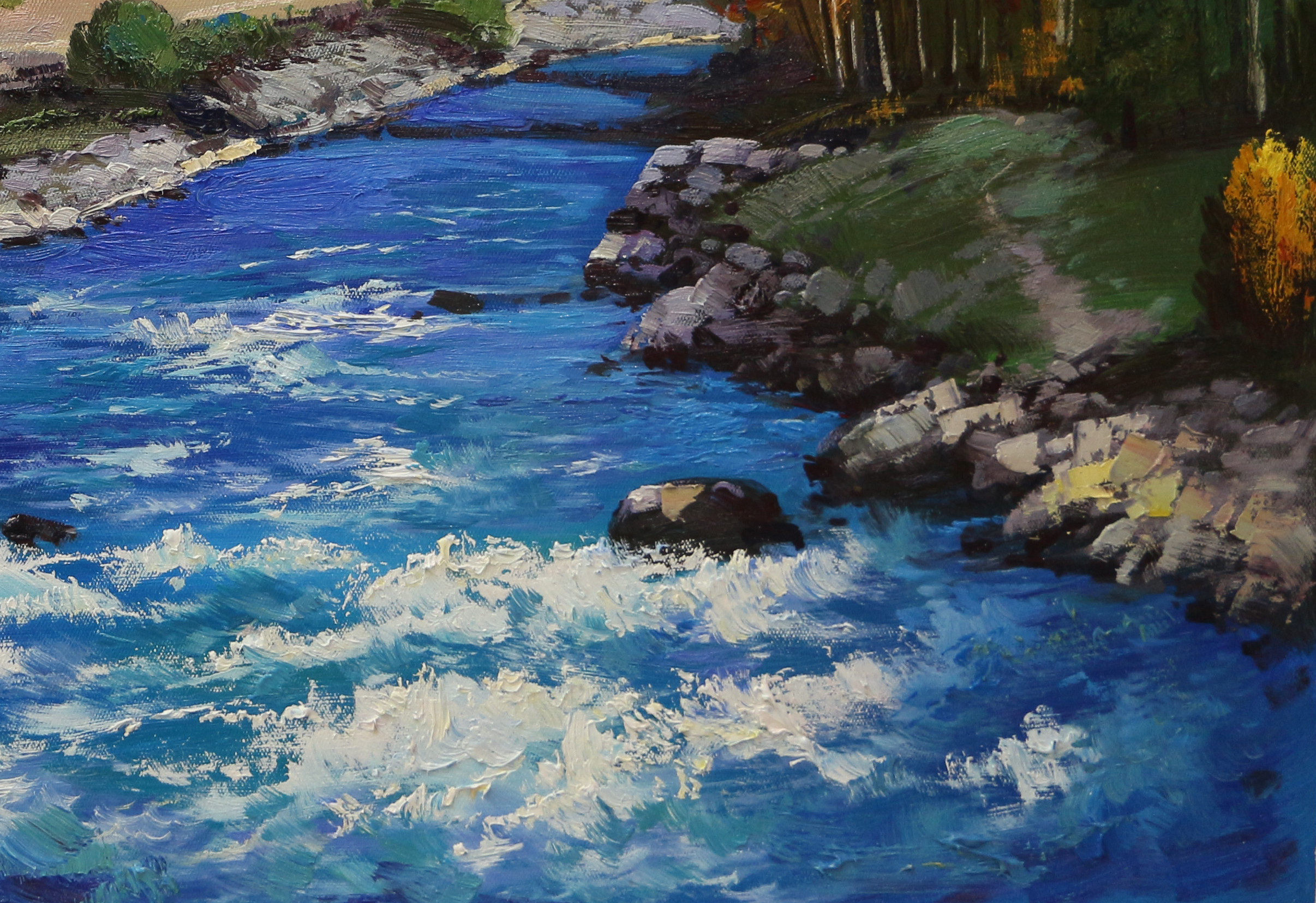 刘雪霞 《蔚蓝的河流》 布面油画