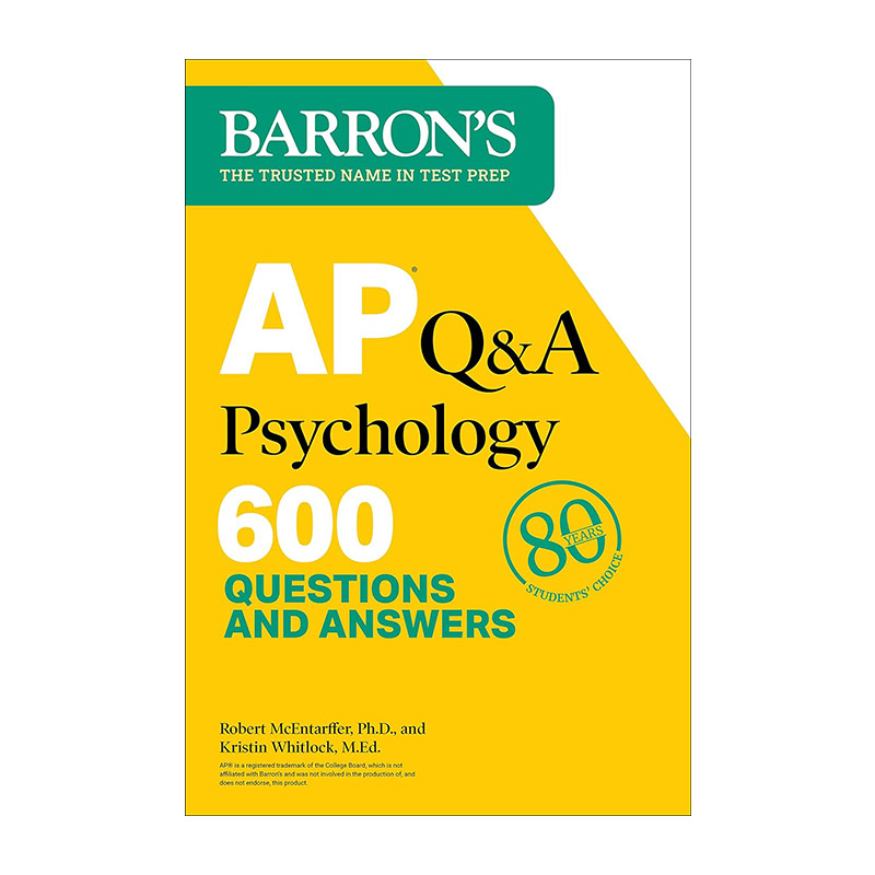 英文原版 AP Q&A Psychology  Second Edition 600 Questions and Answers 巴朗AP心理学600题第2版 英文版 进口英语原版书籍