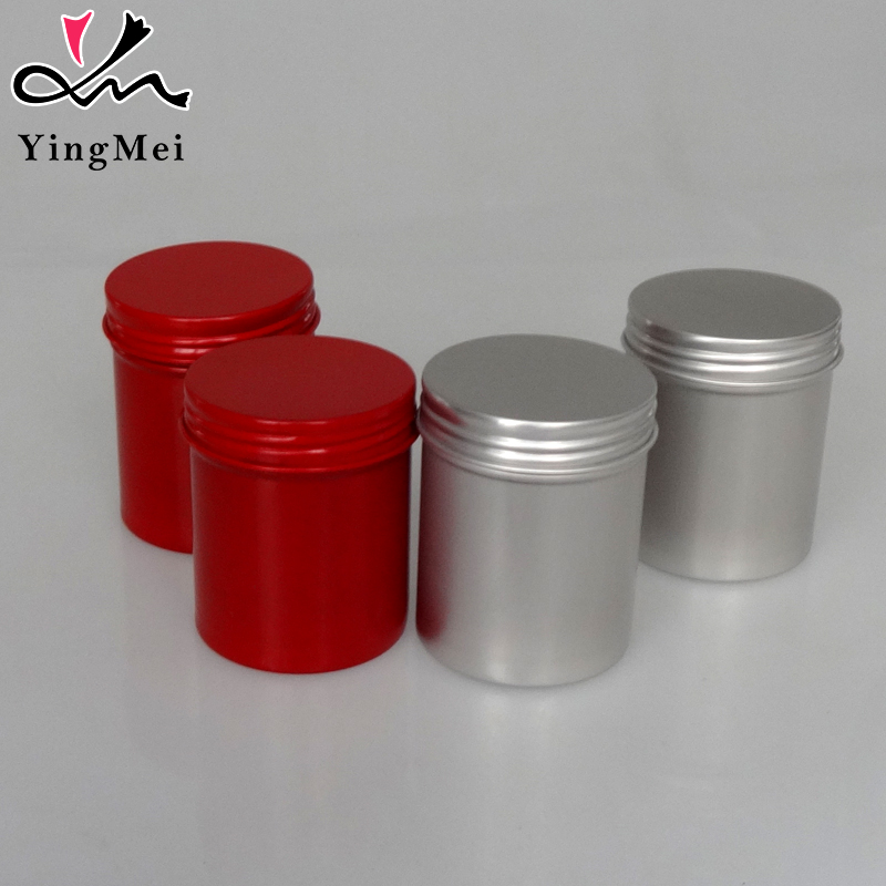 3个便携茶叶散茶分装罐密封螺纹铝罐红色小号茶罐茶叶罐