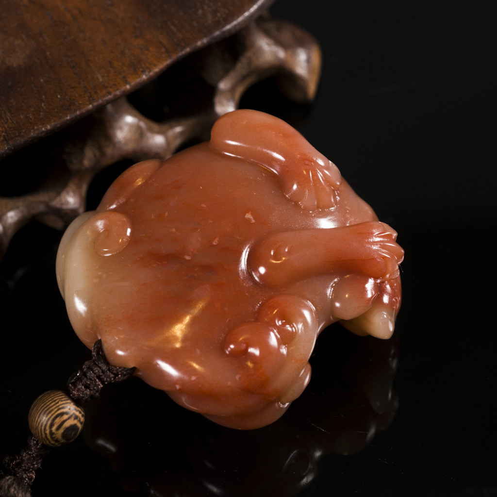 寿山善伯石《朱雀》手玩 林斌工作室手工雕刻