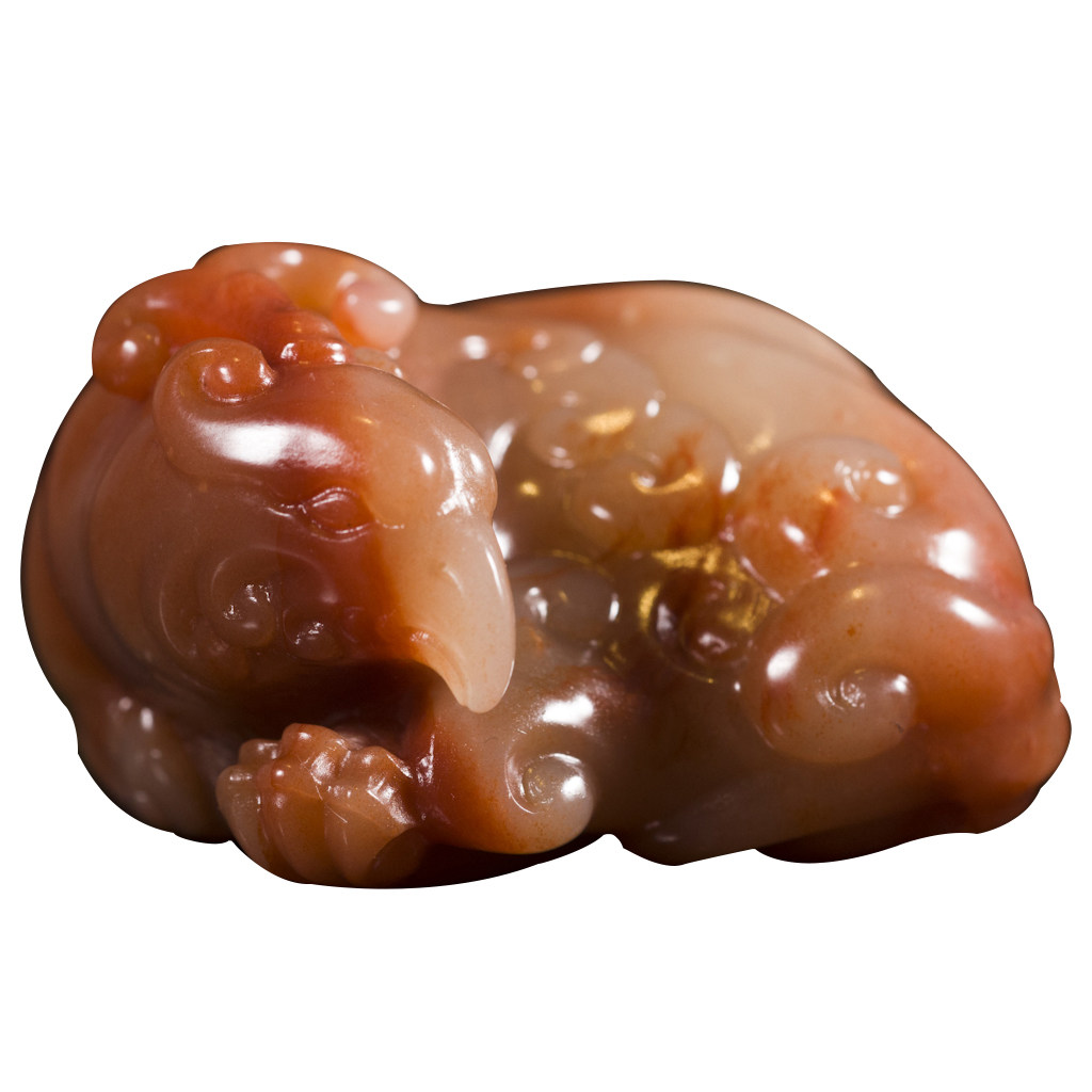 寿山善伯石《朱雀》手玩 林斌工作室手工雕刻