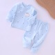 新生婴儿衣服纯棉睡衣0-3月1宝宝无骨和尚服秋冬打底内衣系带套装