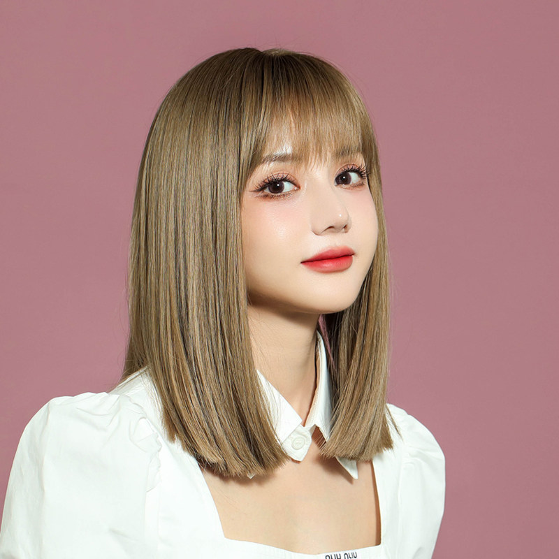 假发女中长发自然仿真锁骨发短款直发全头套2021年时尚新款假发套