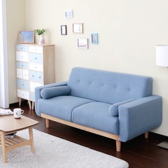 北欧客厅小户型两人三人实木脚布艺沙发日式简约时尚卧室创意沙发