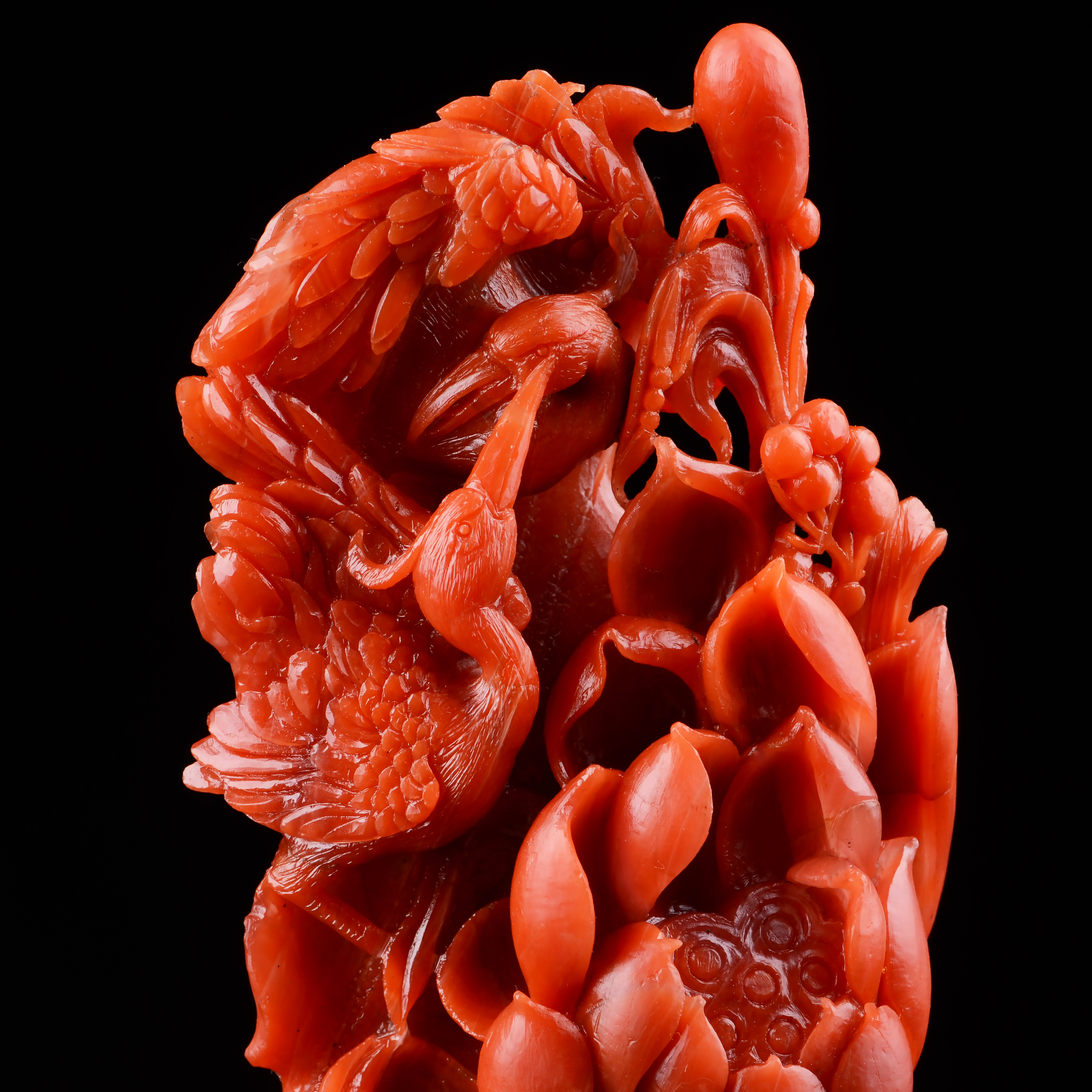 465g【保山老南红】天然收藏级南红玛瑙一路连科摆件