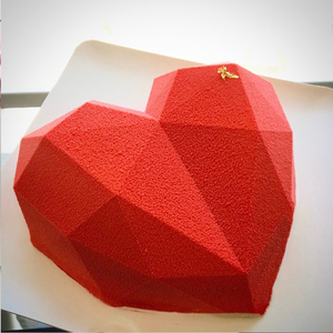 法式喷砂情侣钻石爱心形慕斯节生日蛋糕长沙北京广州上海全国配送