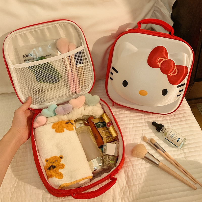 hellokitty卡通手提化妆包女便携外出大容量旅行可爱洗漱品收纳箱