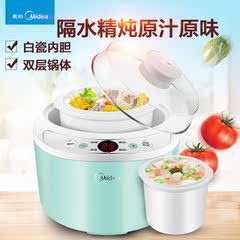 Midea/美的 MD-WBZS101XL-G电炖锅mini食代小白瓷陶砂煲汤盅迷你