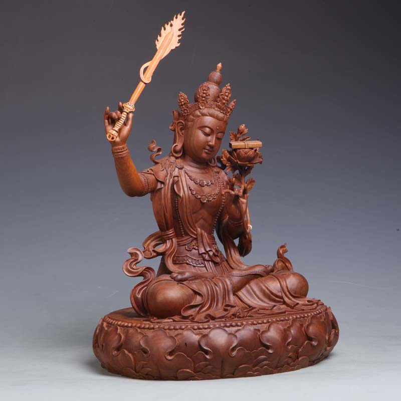 方阳航大师黄楠木【持剑文殊菩萨】福建省工艺美术大师