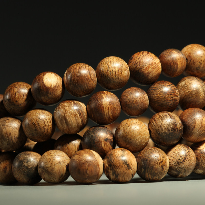 天然西马沉香【百八金刚沉香手串】6mm 108颗佛珠 油纹清晰明显