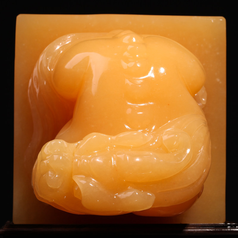 【貔貅宝印】天然印尼金冻石精雕印章吉祥文化用品