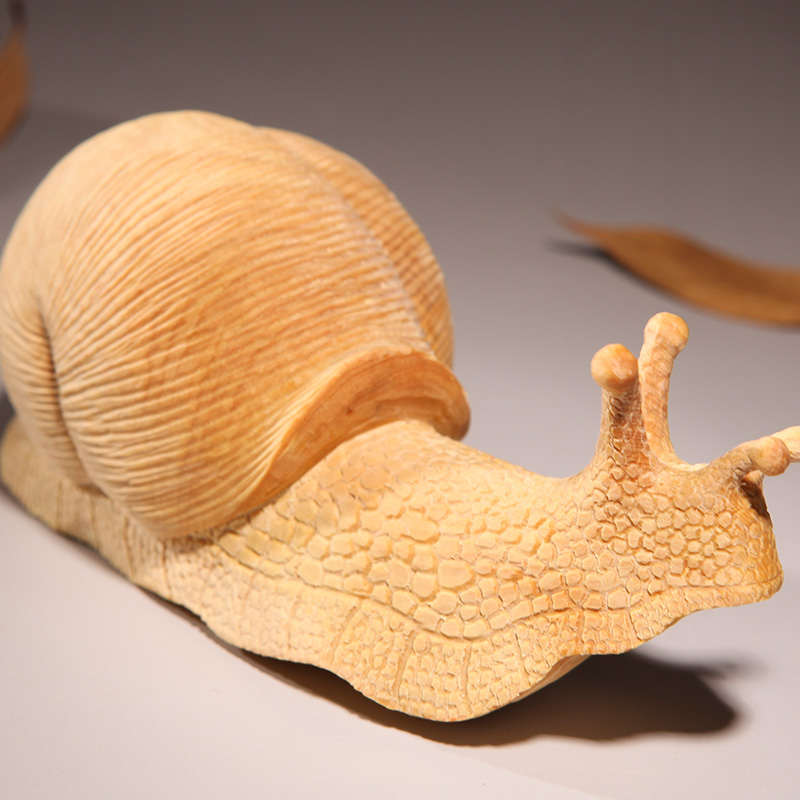 【蜗牛】天然珍稀原材湖北黄杨木手工精雕蜗牛手把件玩件
