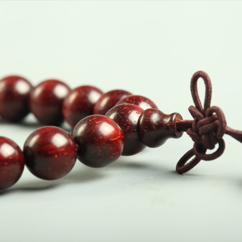 正宗印度小叶紫檀手串【百八三昧】8mm 108颗 纹路清晰 带金星