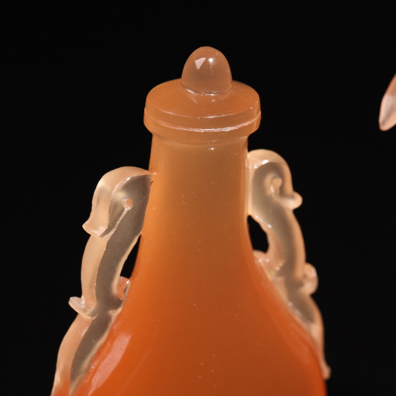 【如意宝瓶】天然金冻石精致雕刻瓶子观赏摆件