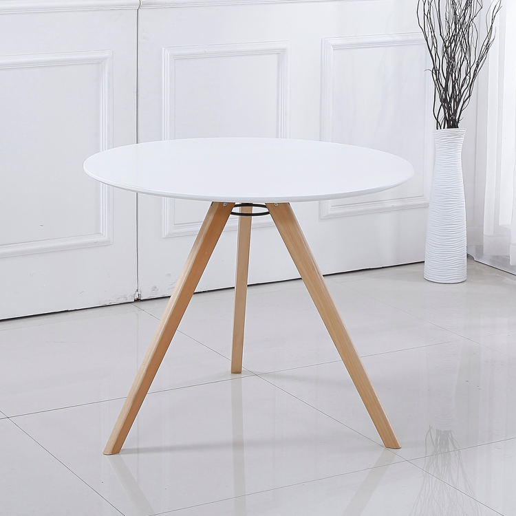 伊姆斯餐桌椅组合现代简约北欧家用实木饭桌会客接待休闲时尚圆桌