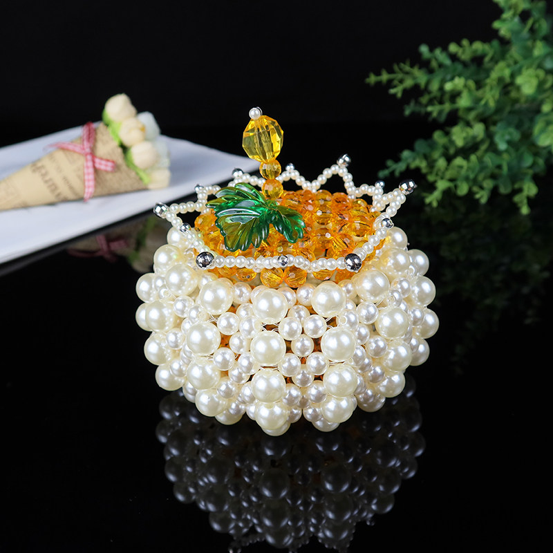 创意手工串珠成品mini收纳盒精美家居摆件南瓜首饰盒生日节日礼物