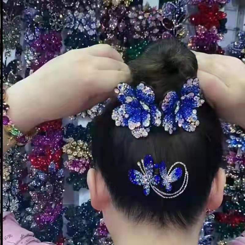 网红同款苞头顶夹日韩水钻发夹发圈