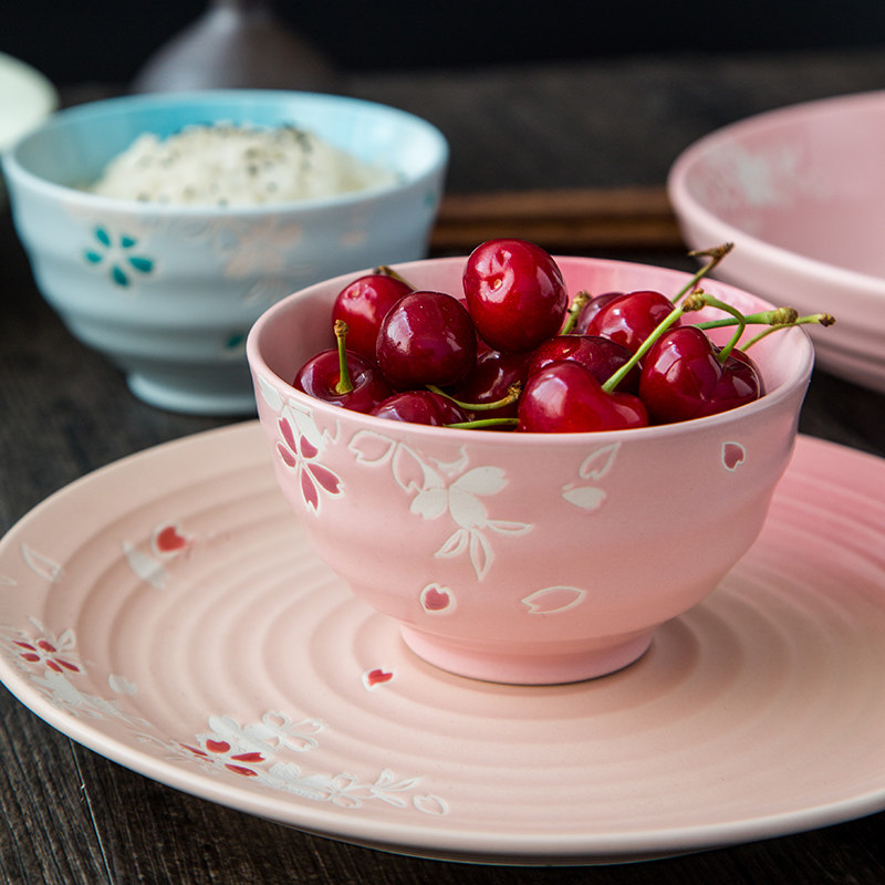 ijarl亿嘉陶瓷日式樱花碗家用米饭碗甜品碗面碗汤碗家用碗餐具
