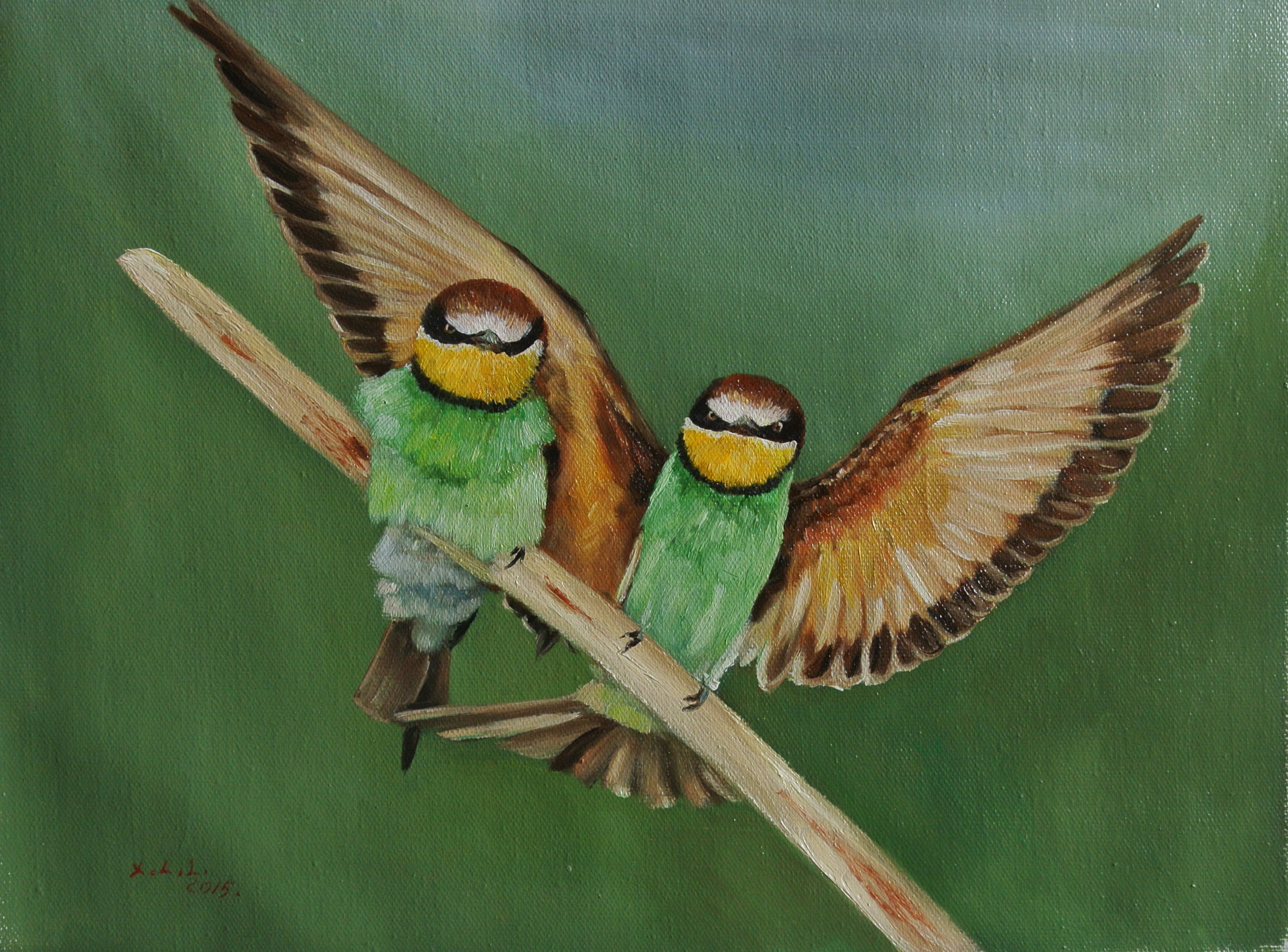 徐莉莉《守护臂膀》布面油画