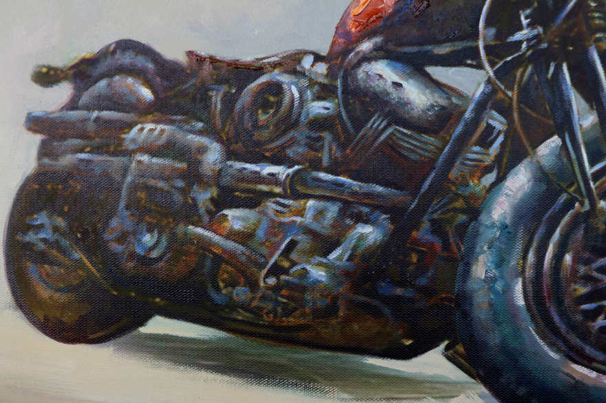 吕彦《机动车系列》60*90cm 布面油画