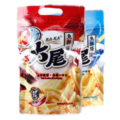 台湾进口特色零食KAKA咔咔大尾鱼酥条90g原味 辣味香脆拍4包包邮