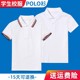 中小学生校服夏季男女白色翻领短袖T恤儿童polo衫中大童纯棉班服