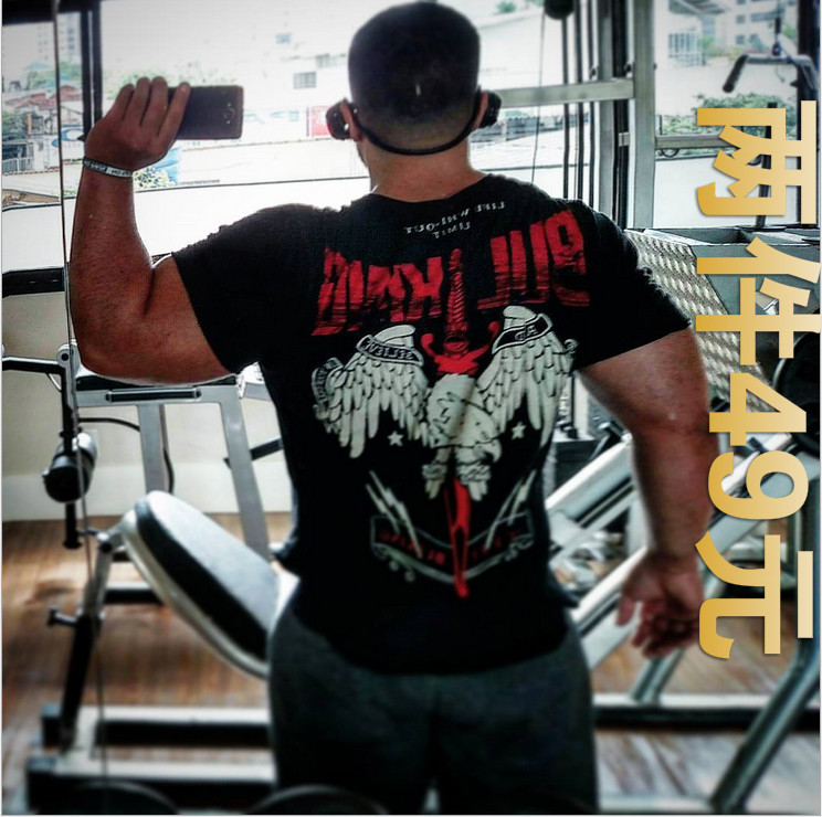 肌肉博士夏季运动短袖速干男健身T恤兄弟修身跑步训练圆领上衣潮|msdalam kategori sukan/pakaian kasual, Sukan T-shirt - dari Buy2taobao.com untuk memberikan perkhidmatan ejen Taobao profesional membeli