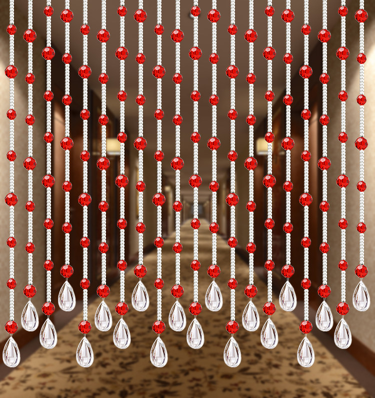 水晶珠帘隔断帘成品窗帘卧室门帘装饰客厅玄关半挂八角珠吊线帘子