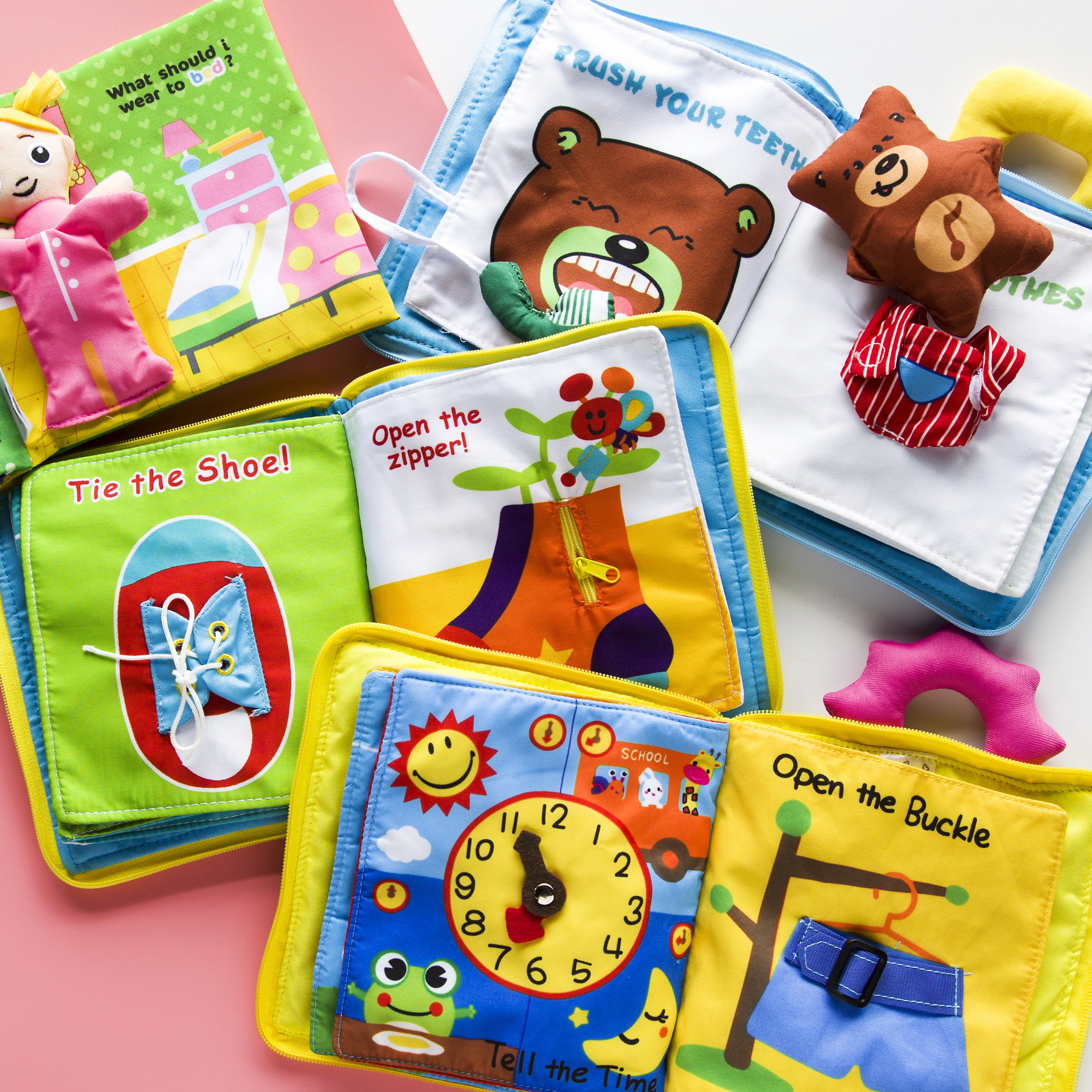 宝宝3d布书立体布书婴幼儿益智早教几何认知玩具布书撕不烂不掉色