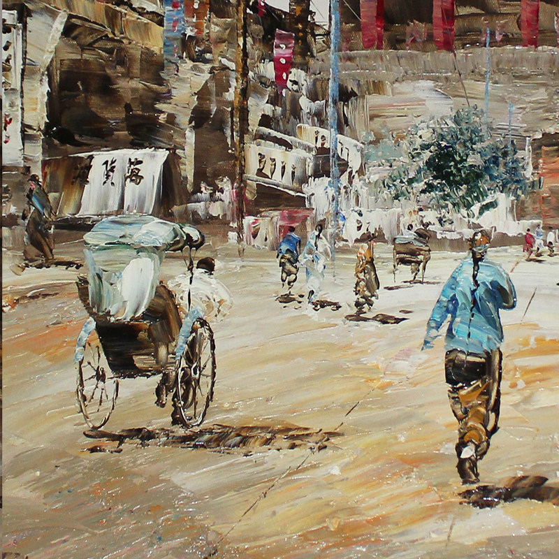 【双十二】邹志兴《美丽老北京03》大尺寸布面油画