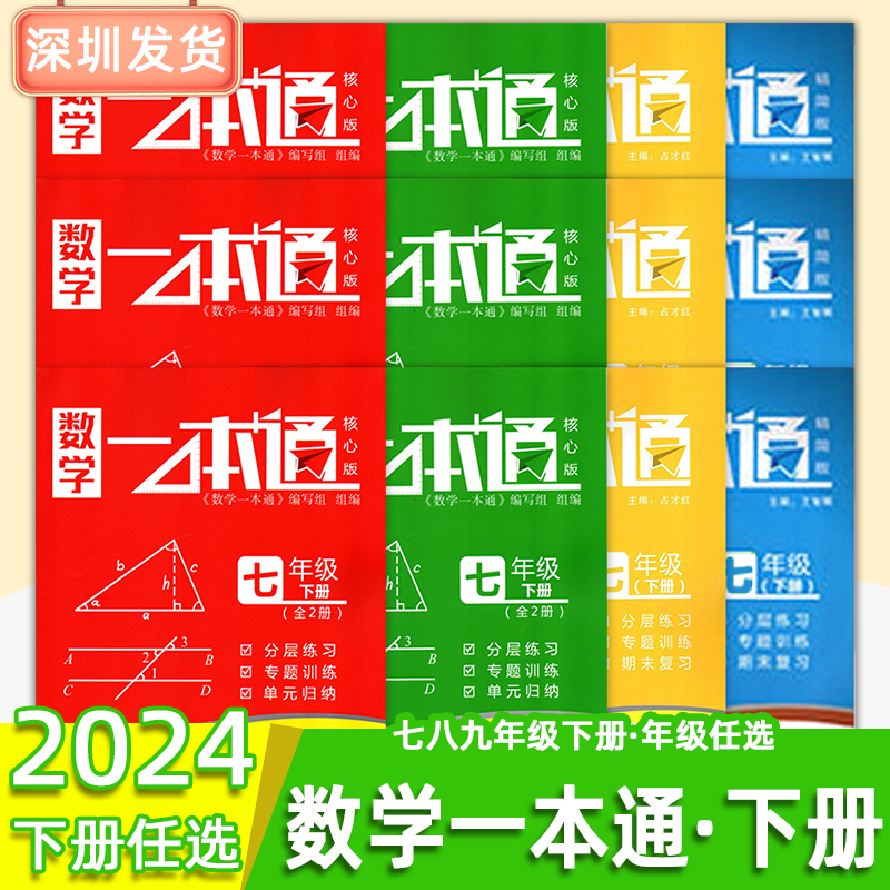 2024版数学一本通789/七八九年级下册 上册精简版红+蓝+绿+课堂测试共4册 初中下同步北师大版分层练习基础提优尖子生