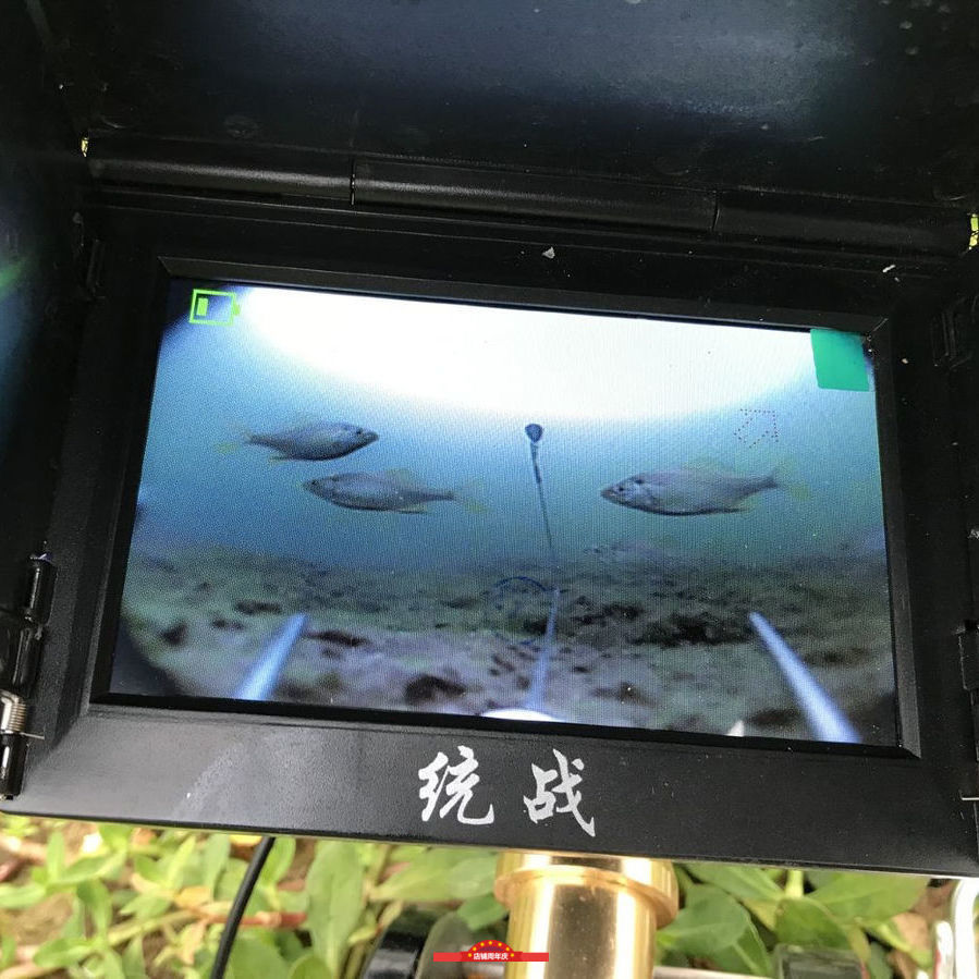 新款统战可视探鱼器锚鱼竿摄像头锚竿水下镜头5寸高清显示屏垂钓