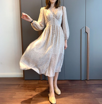 显白到发光！超美巨仙！岛国柔丝雪纺碎花连衣裙长裙 春夏