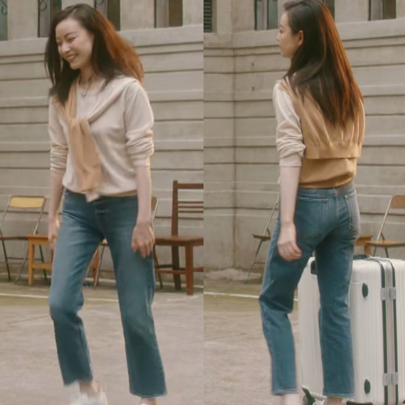 欧洲流金岁月朱锁锁倪妮同款毛衣女设计感短款针织衫上衣牛仔裤子