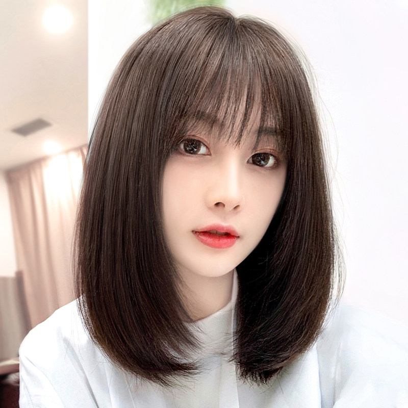 假发女长发仿真真发2021年时尚新款可扎减龄中长发锁骨发全头头套