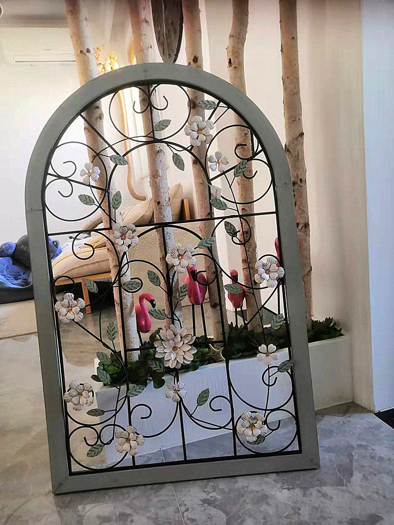 岛拉铁艺彩色假窗美式复古墙面玄关庭院布艺装饰挂件墙饰壁饰 原价75