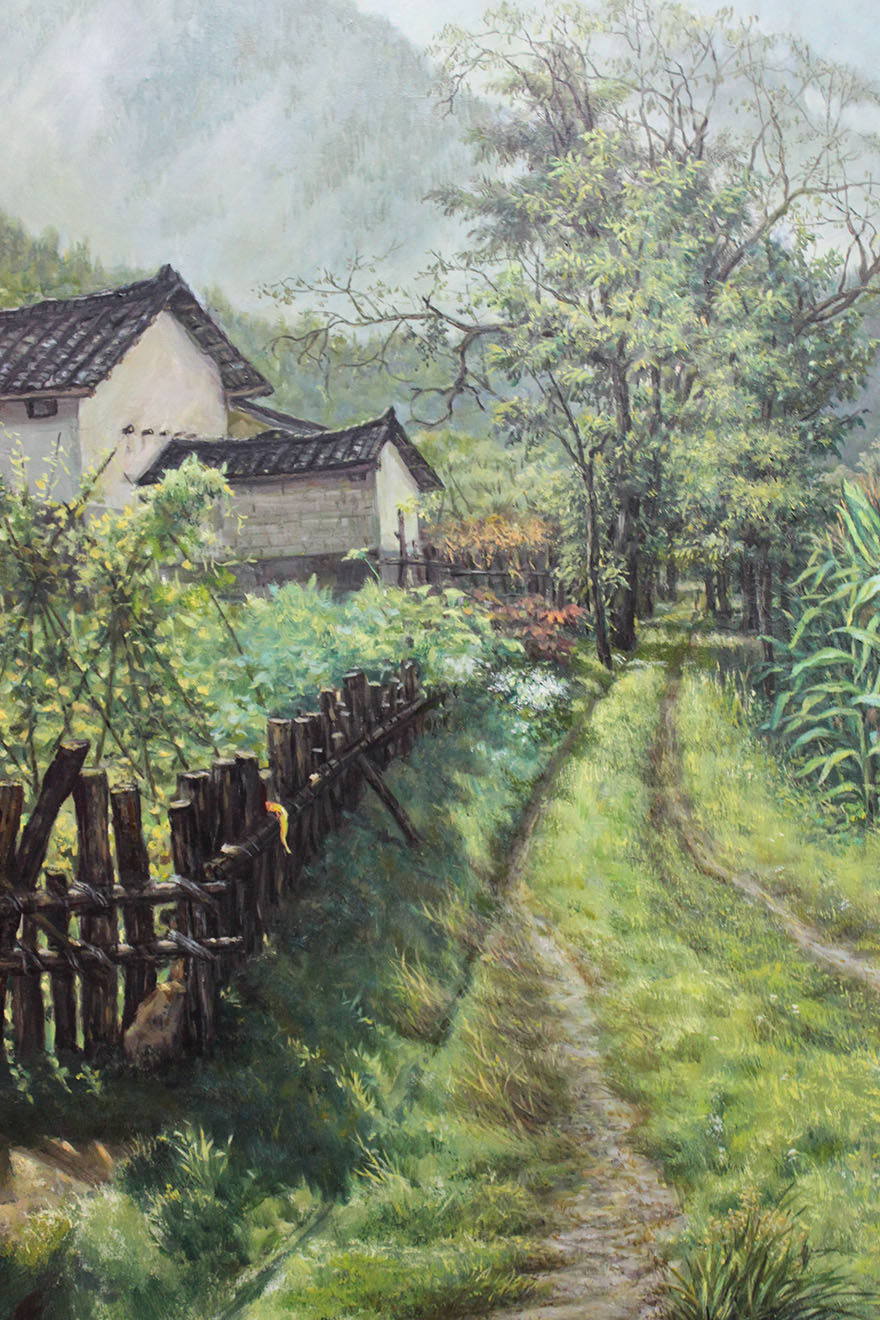 胡凯写生油画《静谧乡村》100*80cm