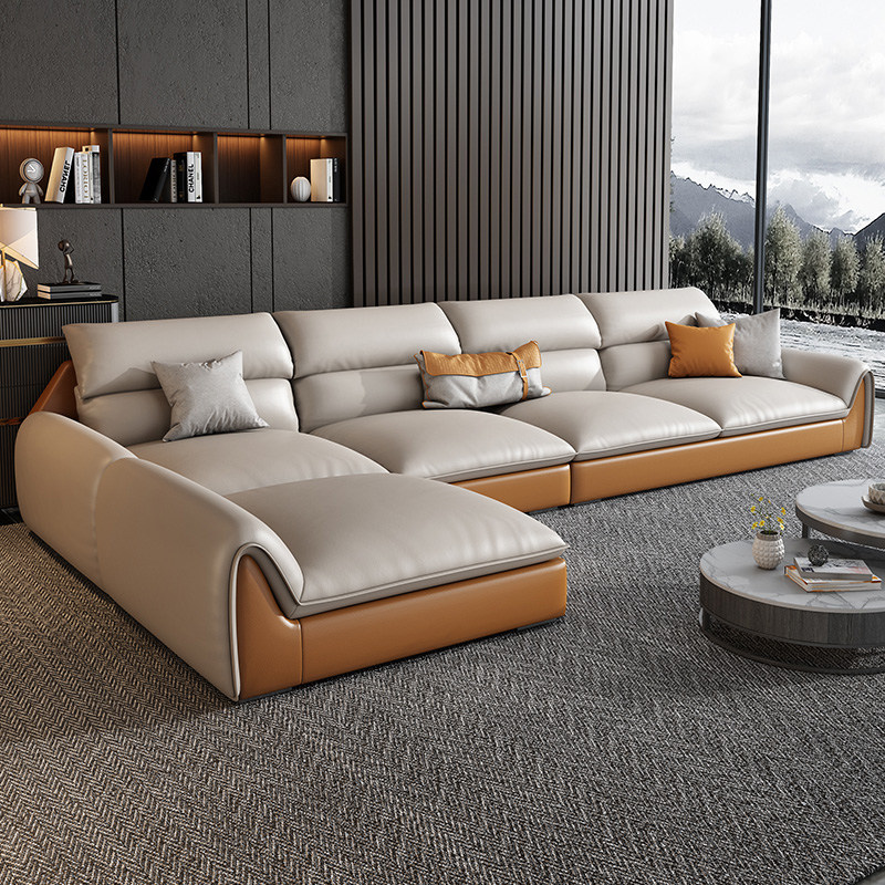 意式极简科技布生态皮沙发现代简约沙发北欧客厅轻奢大小户型组合