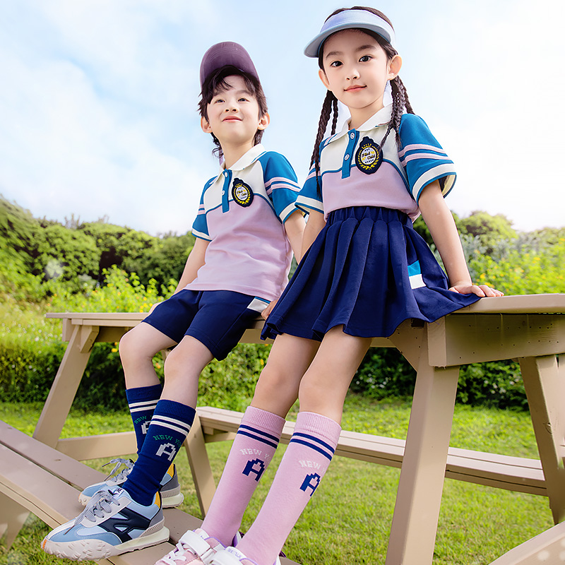 夏季幼儿园园服小学生校服夏装儿童班服演出运动会服装短袖套装潮