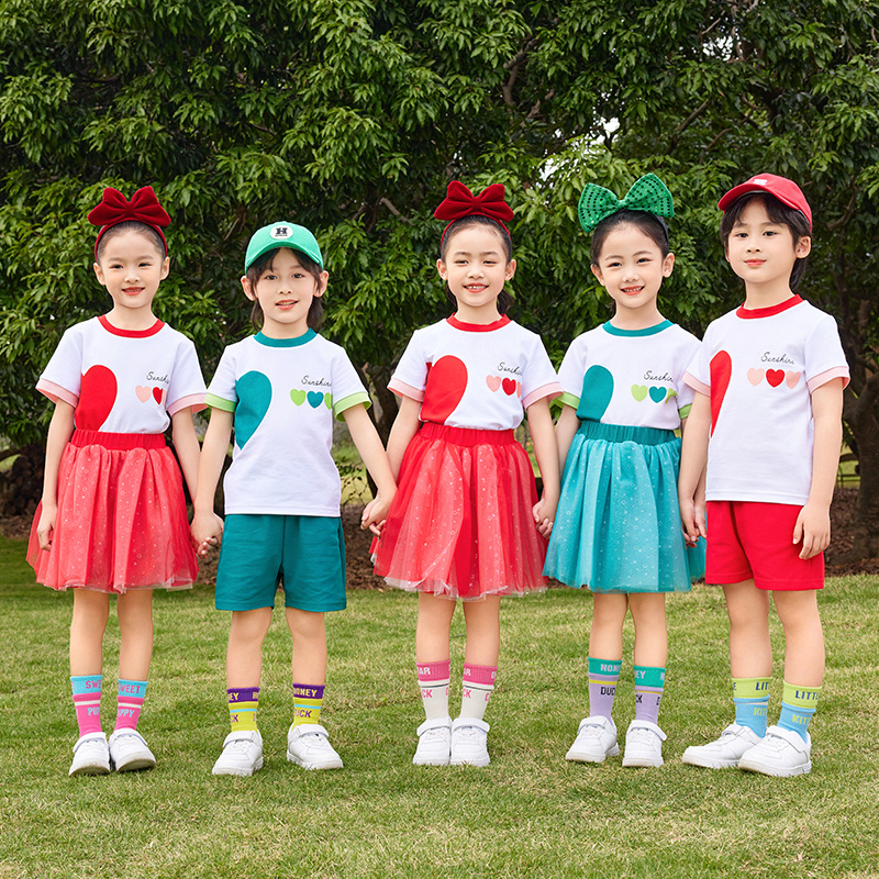 幼儿园园服新款春季毕业礼服套装2024年拉拉队运动会演出服两件套