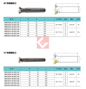 数控燕尾槽刀杆 直柄V槽铣刀杆 YW55度 60度 DC07 DC11 25 30 40