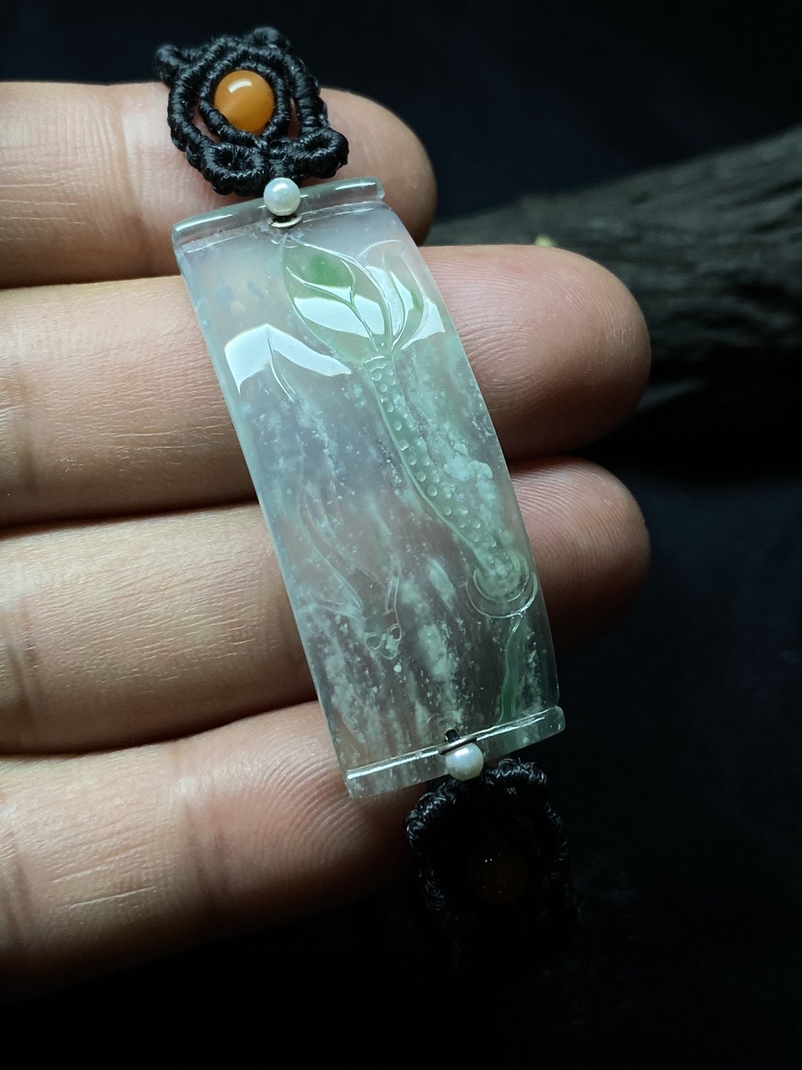 冰种莲花合合美美翡翠手牌a货玉石古典精品男女证书瑞丽珠宝直播