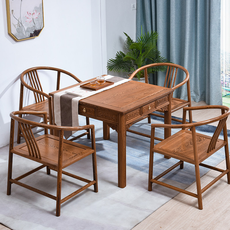 红木家具鸡翅木八仙桌实木新中式仿古餐桌正方形休闲四方桌棋牌桌