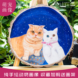 Animal portrait, customized pet, cat and dog photo, hand-painted cute pet decoration, creative birthday gift