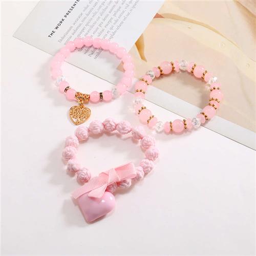 Super fairy and sweet temperament pink flower love crystal