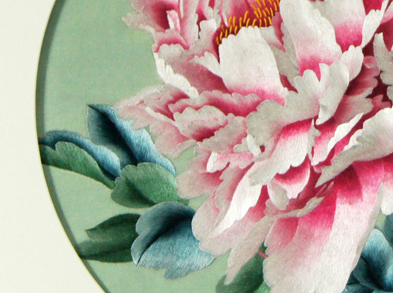 苏绣《精品牡丹》单面绣 刺绣