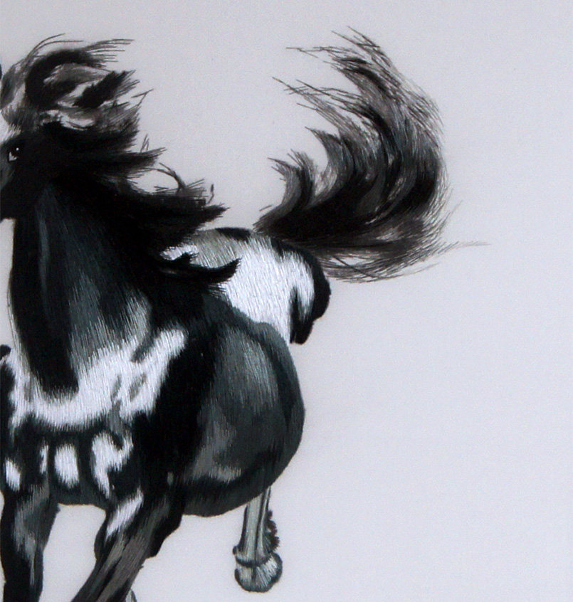 苏绣《马到成功》 单面绣 刺绣