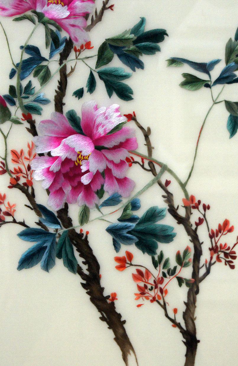 苏绣《牡丹花开》 单面绣