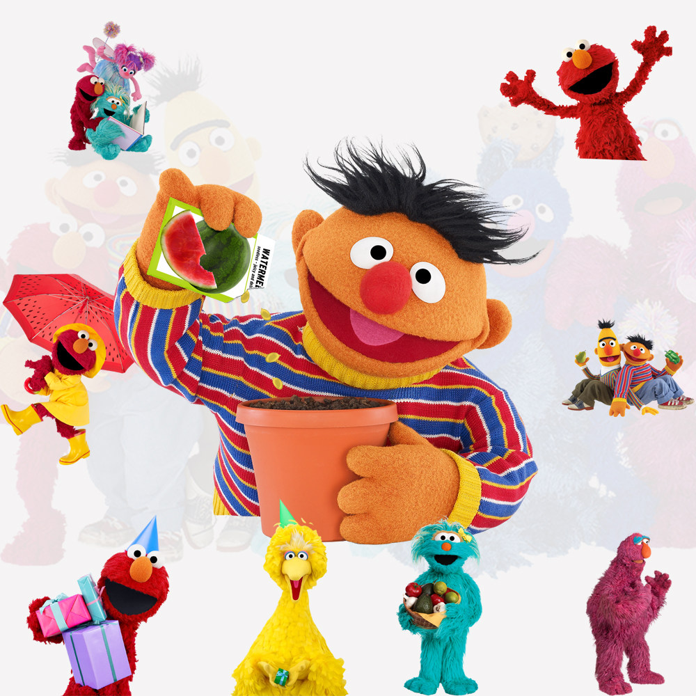 卡通芝麻街玩偶墙贴儿童房玻璃窗旅行箱卧室装饰壁画贴纸防水自粘