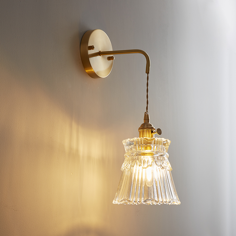 全铜轻奢壁灯客厅美式后现代简约房间卧室床头灯创意个性北欧壁灯